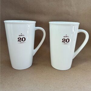 Set of 2 Starbucks Coffee Co. 2010 Venti Ceramic Handled Tall Mugs. 20 fl oz.